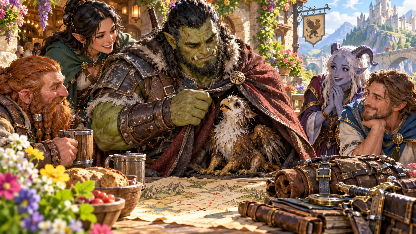 Illustration of a gentle optional soft spot in a tavern garden